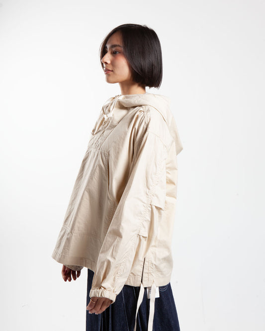 Beams Boy ivory anorak blouson vest, side view