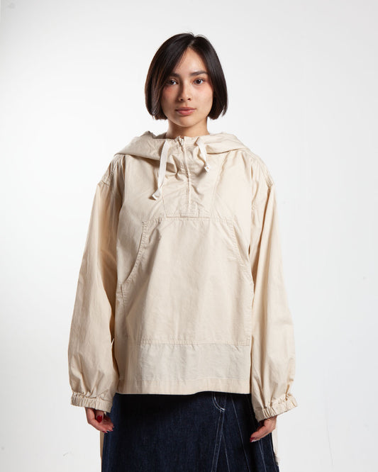 Beams Boy ivory anorak blouson vest, front view