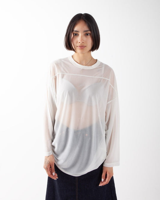 Beams Boy Sheer Football Top BLS Off White