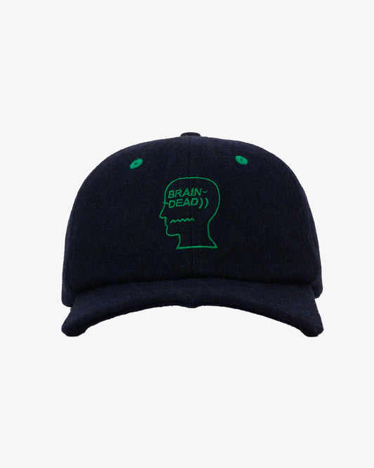 Brain Dead Batwing Logohead Flannel Hat Navy
