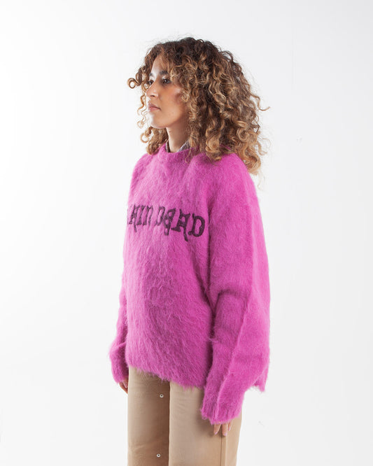 Brain Dead Boxy Knit Sweater Fuchsia