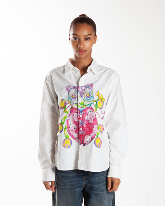 Brain Dead Gaspar Heart Button Up Oxford White