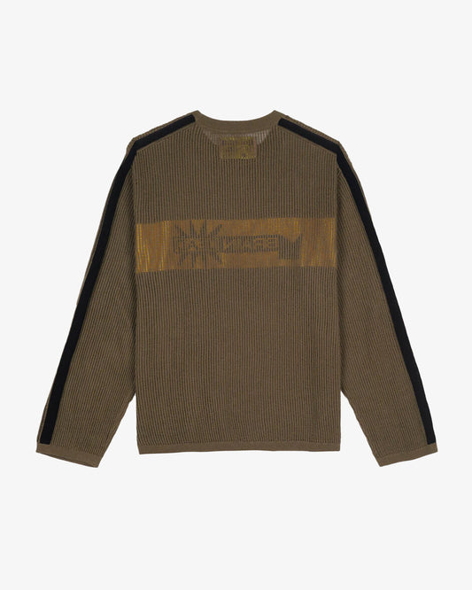 Brain Dead Long Sleeve Mesh Sweater Green