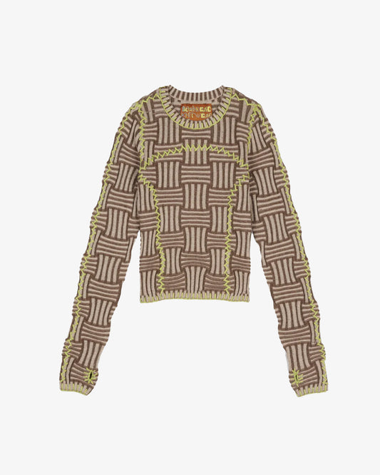 Brain Dead Mariel Sport Knit Long Sleeve Grey
