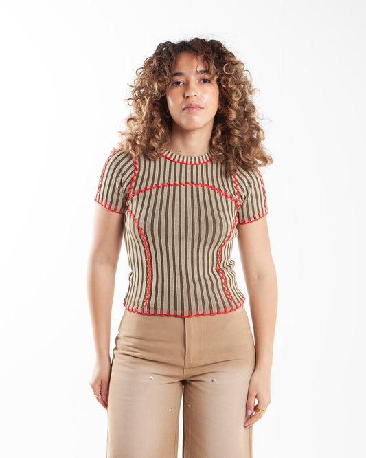 Brain Dead Mariel Sport Knit Top Sand