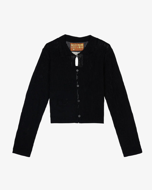 Brain Dead Mesh Knit Spiral Cardigan Black