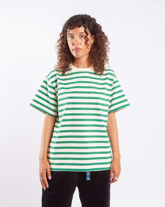 Brain Dead Organic SS Striped Tee Green