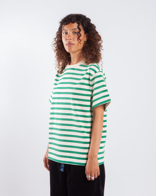 Brain Dead Organic SS Striped Tee Green