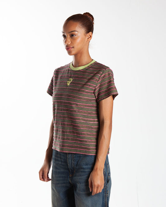 Brain Dead Pudu Stripe Baby T-Shirt Green Multi