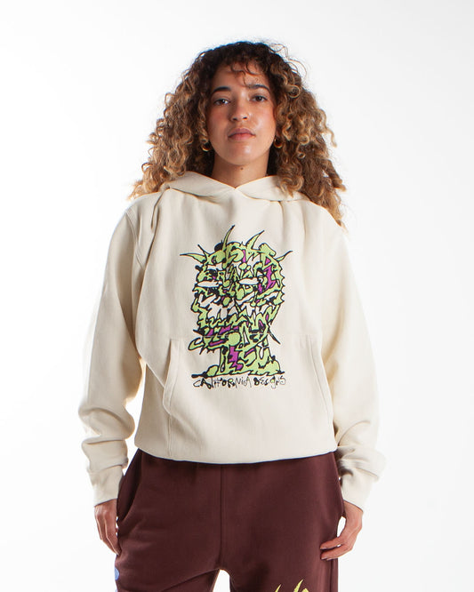Brain Dead Scrambled Head Hoodie Natural