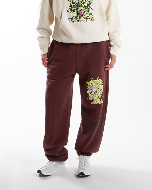 Brain Dead Scrambled Sweatpants Maroon