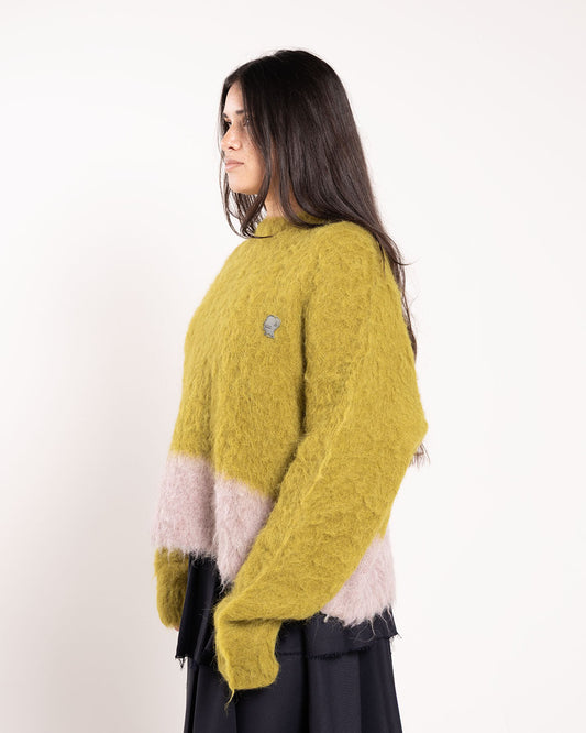 Brain Dead Super Hairy Boxy Knit Sweater Lime