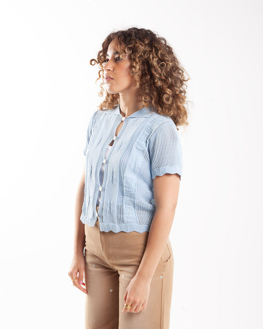 Brain Dead Translucent Doily Top Light Blue