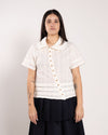 Brain Dead Twisted Seersucker Button Up Shirt Cream