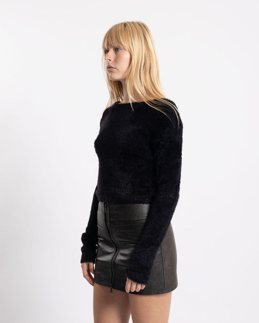 COOR Hairy Back Scoop Knit Black