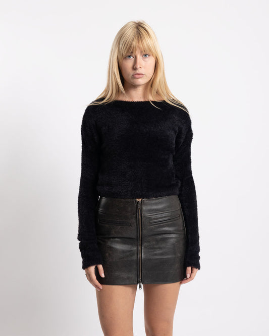 COOR Hairy Back Scoop Knit Black