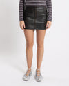 COOR Vintage Cow Skin Leather Skirt Dark Brown