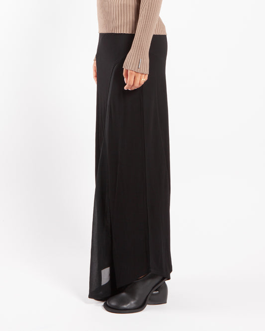 Calvin Klein Fluid Jersey Panel Skirt Black