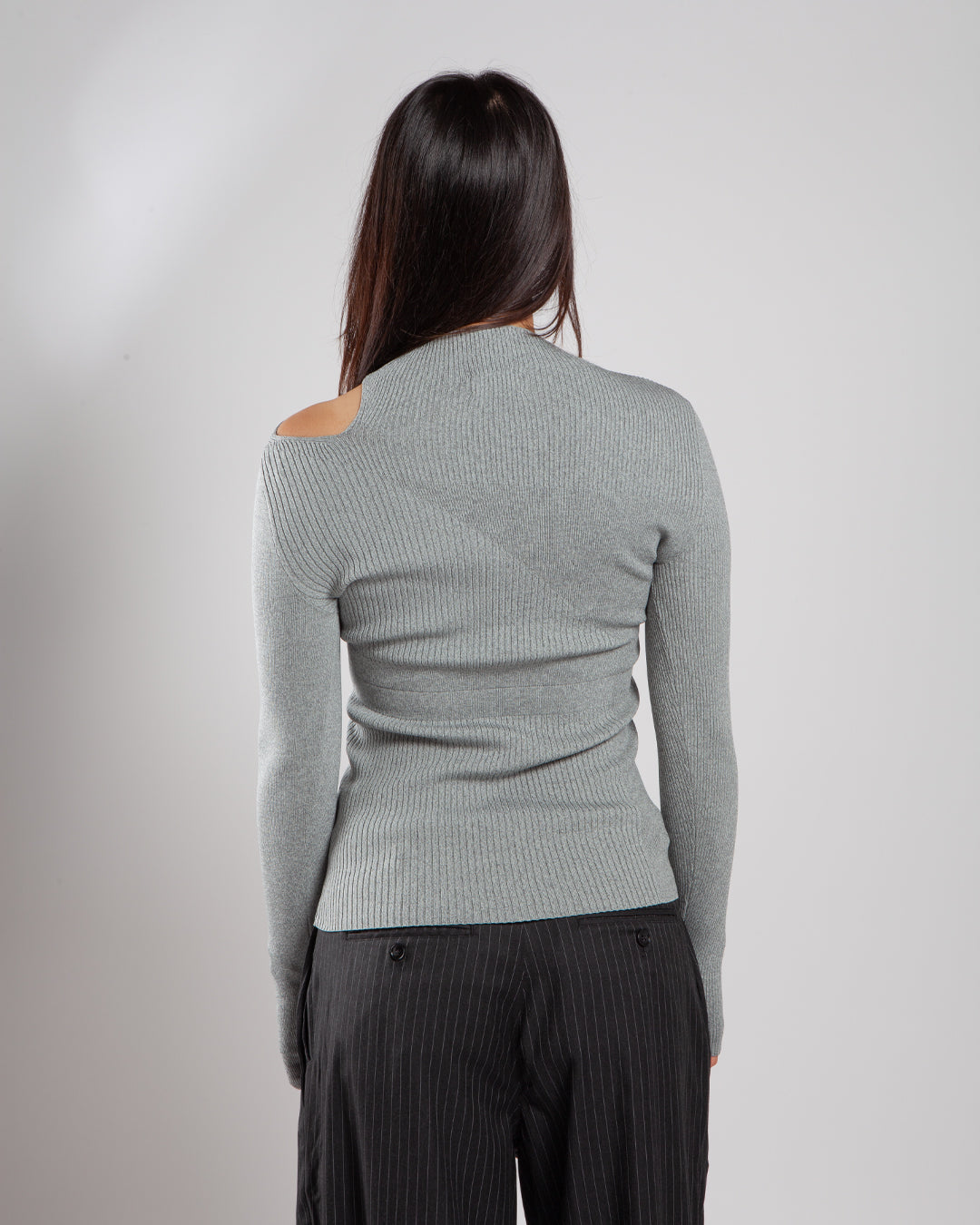 Maha - Calvin Klein Melange Rib Cut Out Sweater Belgian Block/Sedona Sage