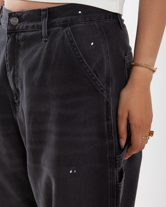 Carhartt WIP W' OG Single Knee Pant Black Destroy Wash/Splatter