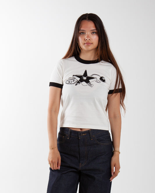 Carhartt WIP W' S/S Outlaw Star Ringer T-Shirt Wax/Black