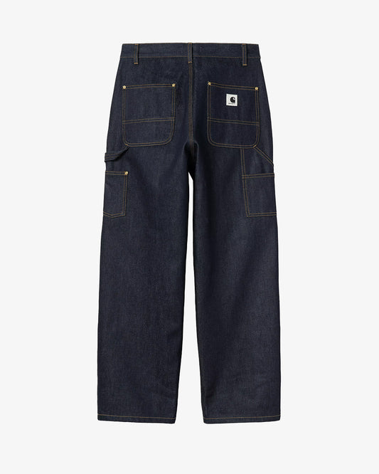 Blue Carhartt WIP W Brandon Double Knee Pant, rear view.