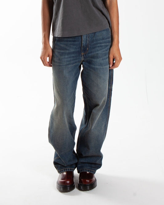 Carhartt WIP W' Brandon Single Knee Pant Blue Worn Washed