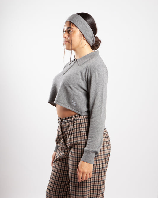 Daniëlle Cathari x Woolrich Cropped Knit Polo Set Grey Melange
