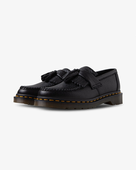 Dr. Martens Adrian Black Virginia Loafer Black, leather shoe, front view