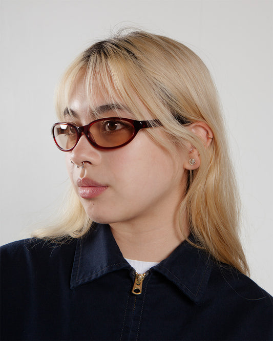 Flatlist Olympia Crystal Burgundy/Solid Peach Lens