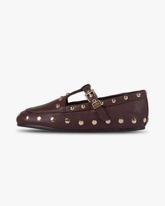 Ganni Mary Jenny Studs Grained Chicory Coffee