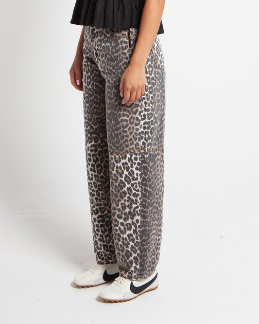 Ganni Stary Leopard Print Jeans