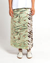 Ganni Shibori Organza/Printed Stretch Satin Skirt Green