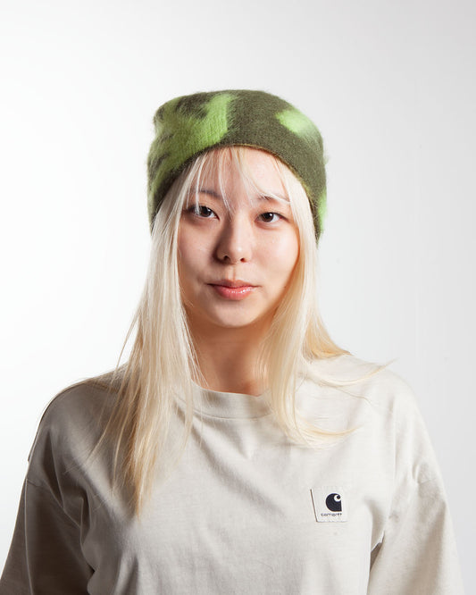 Gramicci Mohair Burly Runningman Beanie Chartreuse