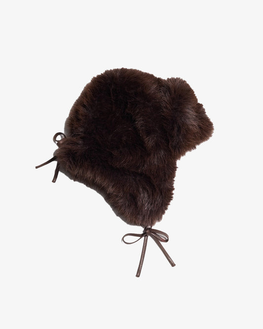 Holzweiler Furry Trapper Hat Dark Brown
