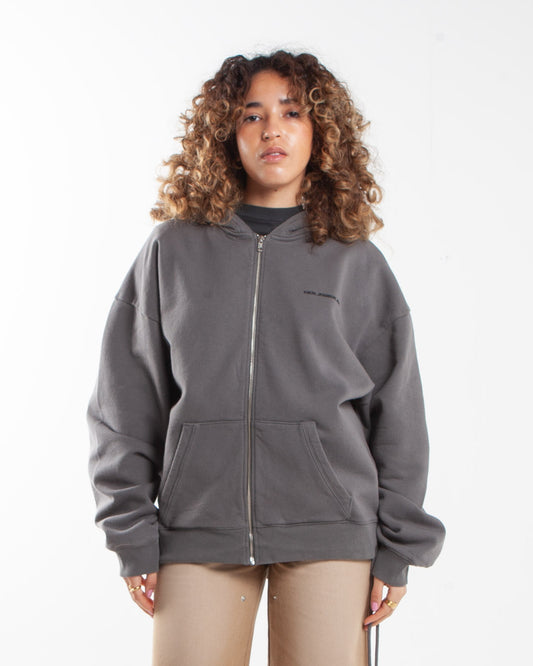 Holzweiler Omen Flora Zip Hoodie Grey