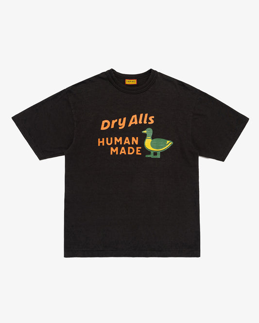 Human Made Graphic T-Shirt, Black tee, flat lay, front side