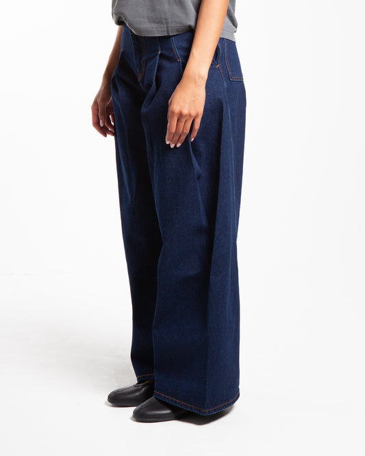 Kijun Curved Seam Wide Jeans Indigo