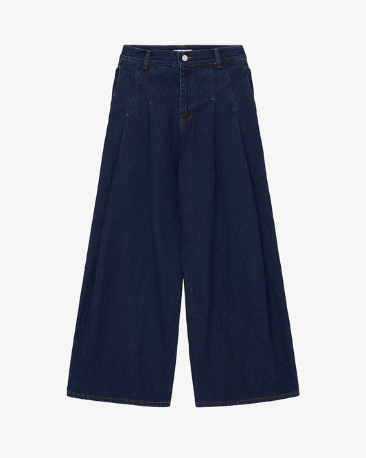 Kijun Curved Seam Wide Jeans Indigo