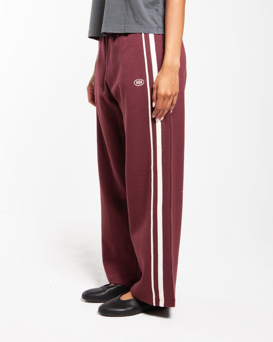 Kijun Double Line Track Pants Burgundy