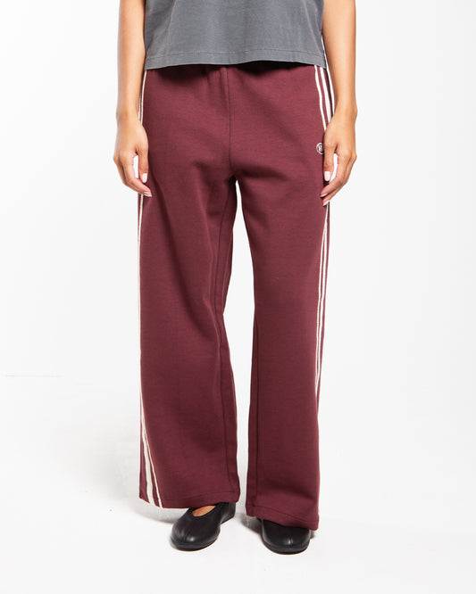Kijun Double Line Track Pants Burgundy