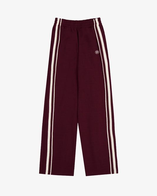 Kijun Double Line Track Pants Burgundy
