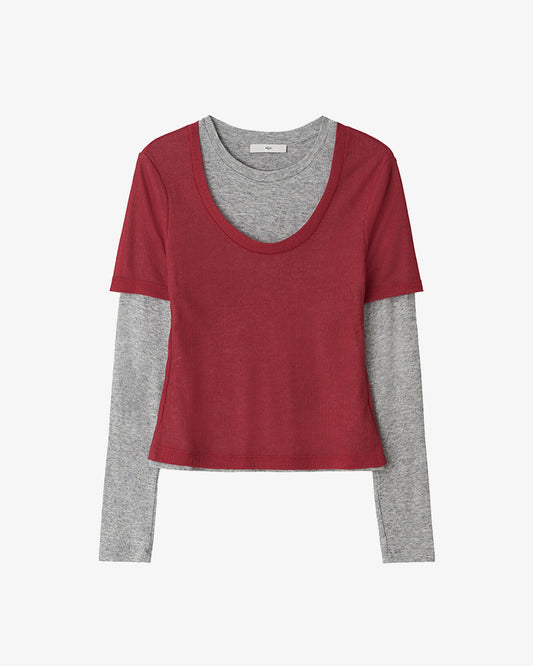 Kijun Layered Jersey Top Red