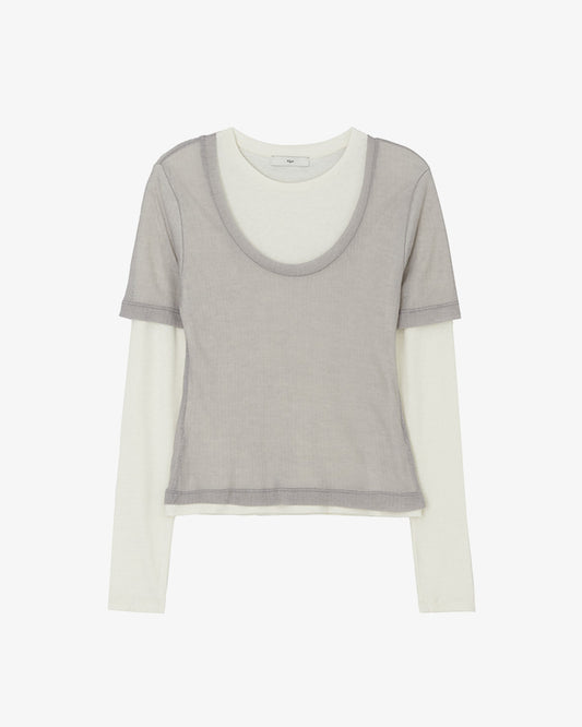 Kijun Layered Jersey Top Grey