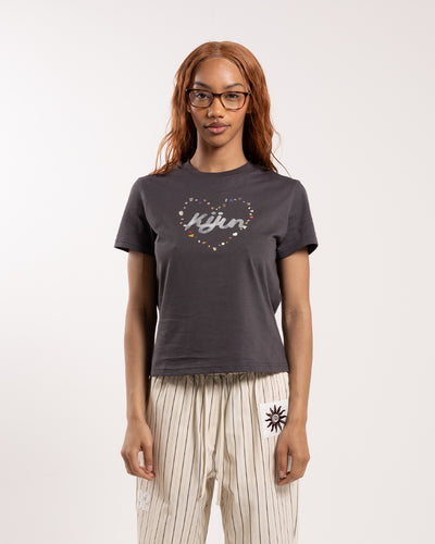 Kijun Pebble Heart Tee Charcoal