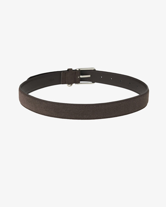 Kijun Suede Belt Dark Brown