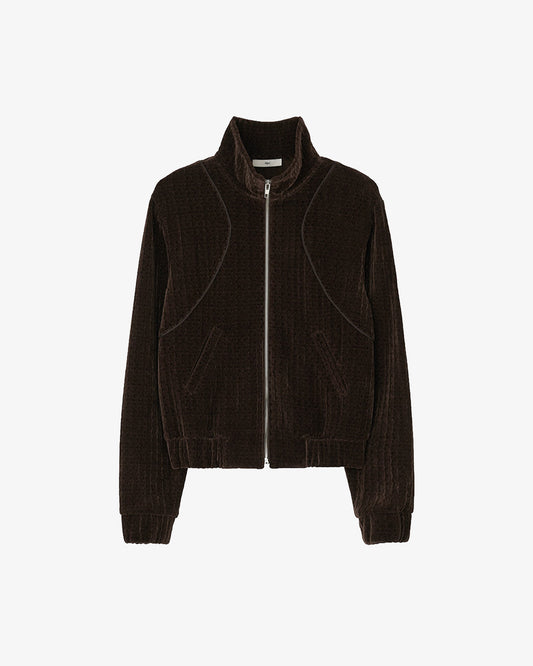 Kijun Velour Zip-Up Jacket Dark Brown