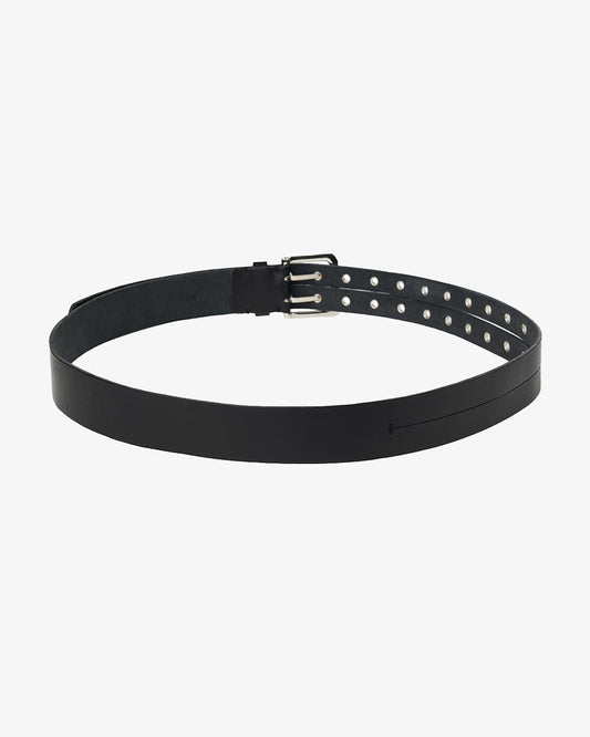Kijun Leather Stud Belt Black
