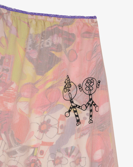 Brain Dead Leomi Double Slip Skirt Pink