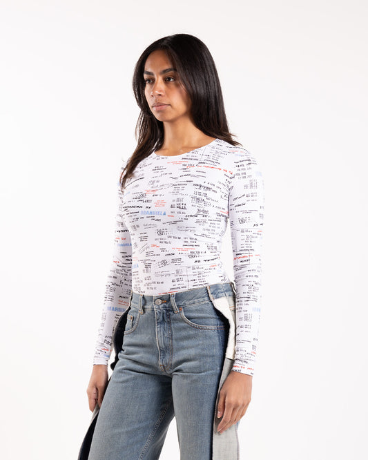 MM6 Maison Margiela Printed Bodysuit White